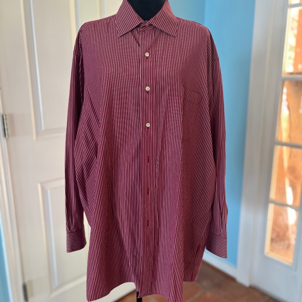 Vintage Men’s Brooks Brothers Red/White Stripe Dress Shirt 17.5-3